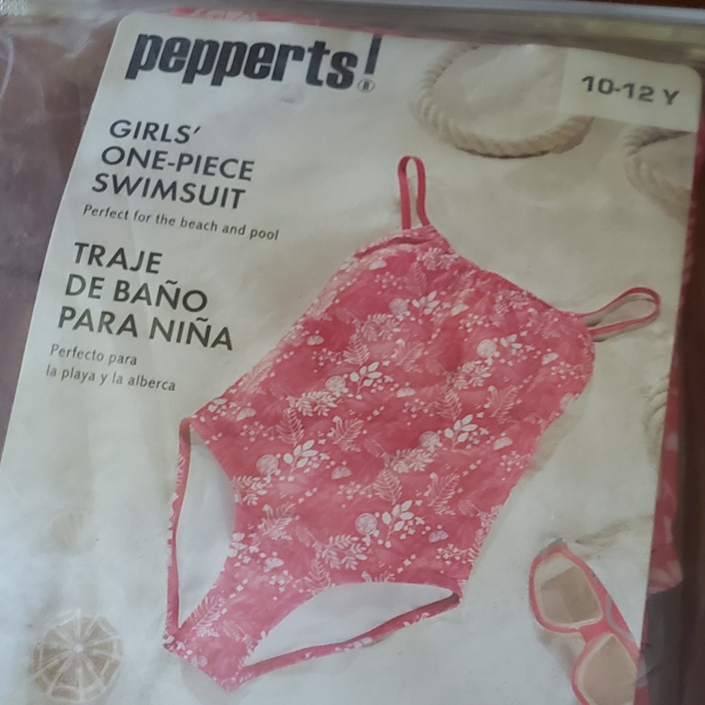 Girls One Piece Swimsuit Perfect For The Beach Or Pool Size For 10-12y